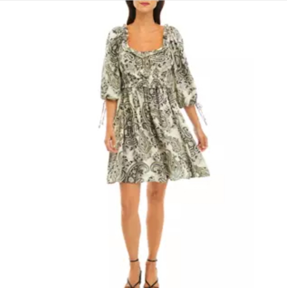 New!Elie Elie Tahari Women's Paisley Printed Dress sz M